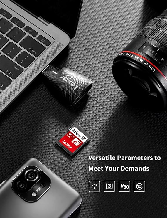 Lexar SD Card 256GB, SDXC UHS-I Flash Memory Card, Up to 120MB/s Read, Up to 45MB/s Write, U3, V30, C10, Full-HD and 4K UHD (LSDESXX256G-BNNNG) Lexar SD Card 256GB, SDXC UHS-I Flash Memory Card, Up to 120MB/s Read, Up to 45MB/s Write, U3, V30, C10, Full-HD and 4K UHD (LSDESXX256G-BNNNG)